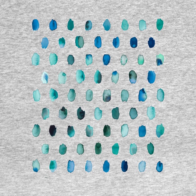 Artistic Palette Watercolor Dots Blue by ninoladesign